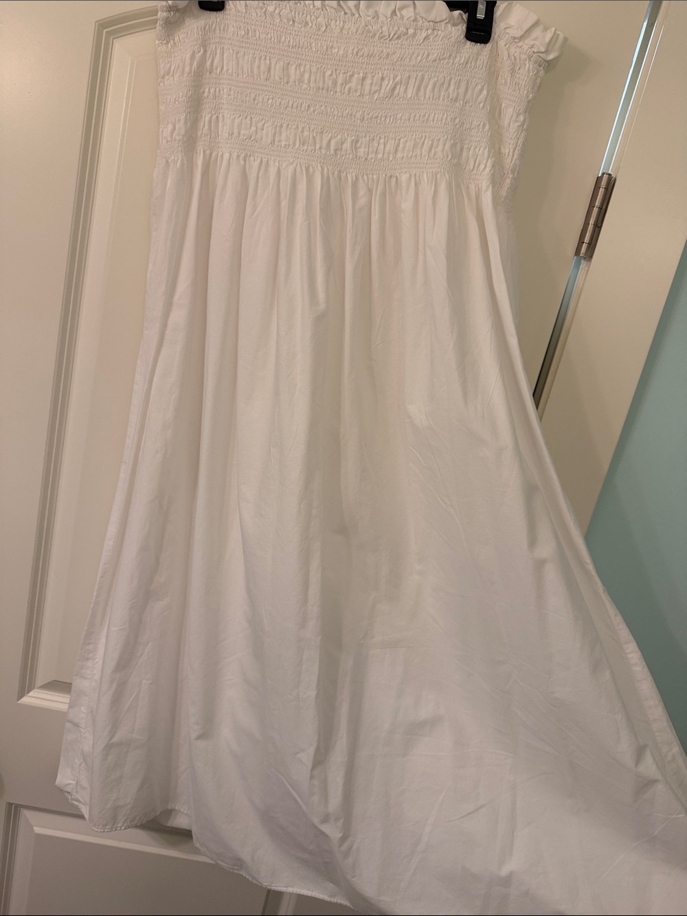 H&M White Strapless Smocked Midi Sundress - Picture 8 of 8